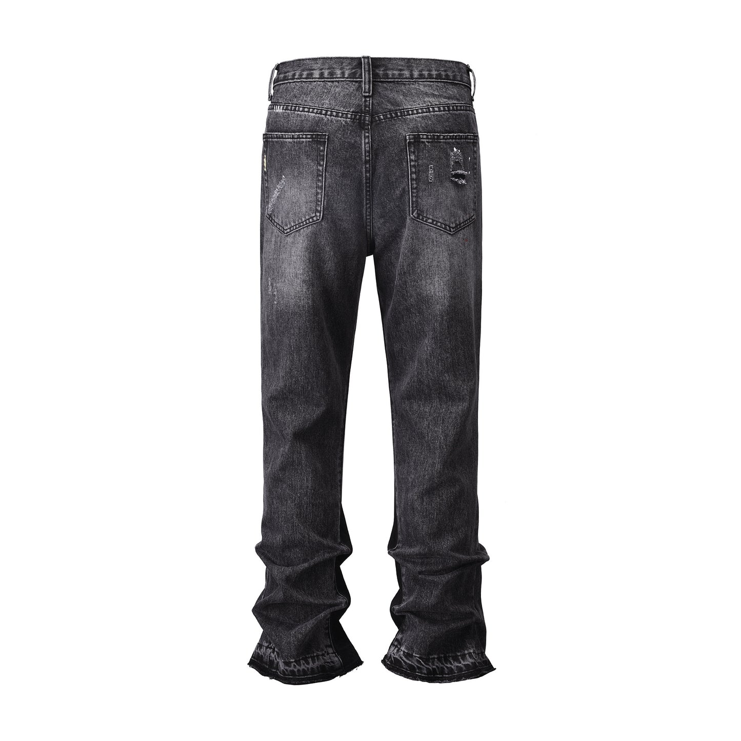 European And American Three-dimensional Cut Loose Baggy Ripped Cat Beard Micro Flared Pants Men's And Women's Jeans Jeans