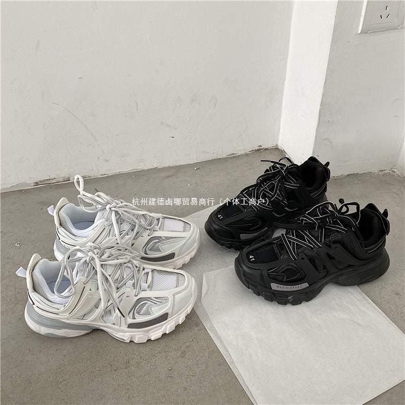 Torre Shoes Men's Hong Kong-style Ins Super Popular Retro All-match Harajuku Sneaker Korean-style Casual All-match Running Shoes Couple Trendy