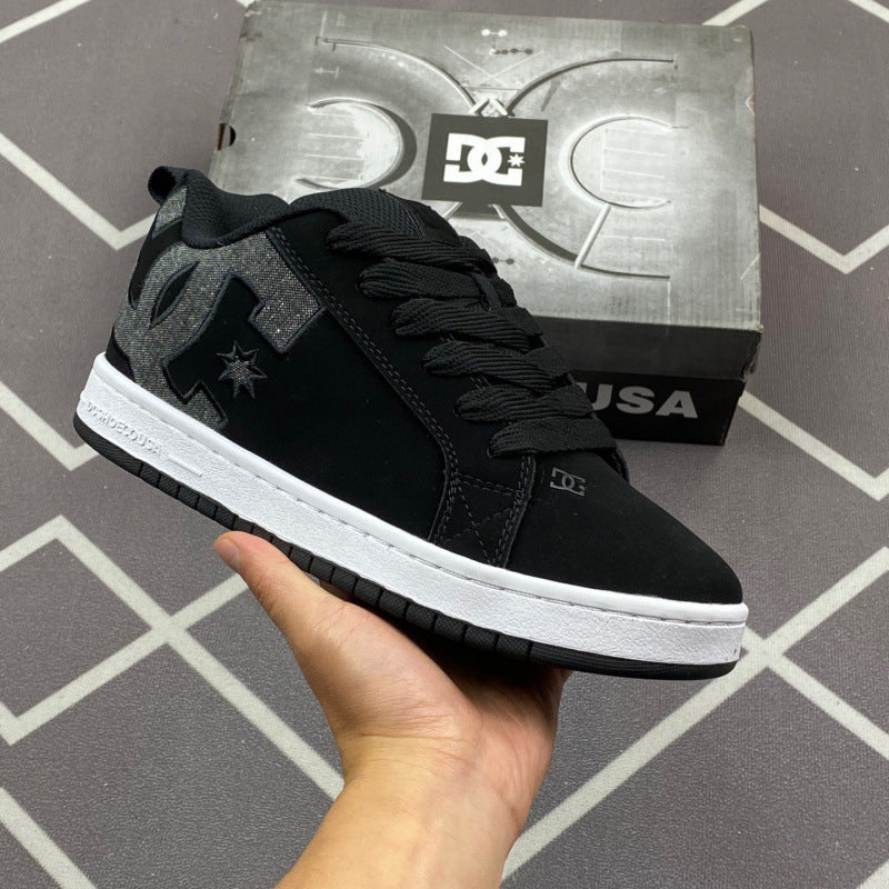 Cross-Border Dc Shoes Sneakers For Men And Women, European And American Style Export Large Size Casual Sports Shoes, Wide Version Cowhide Commuter Trendy Shoes