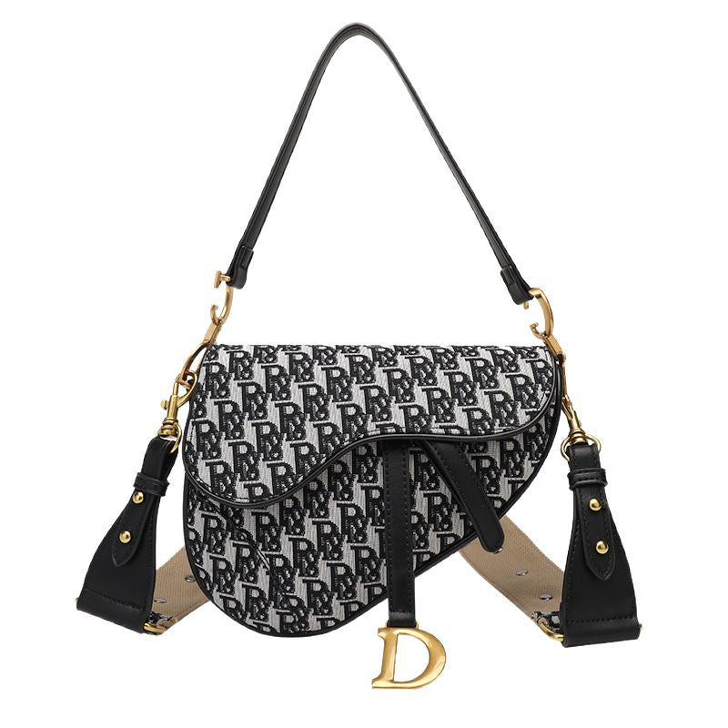 2025 New Underarm Saddle Bag Women's Trendy And High-End Embroidered Wide Shoulder Strap Easiest For Match Fashion Single Shoulder Crossbody Bag