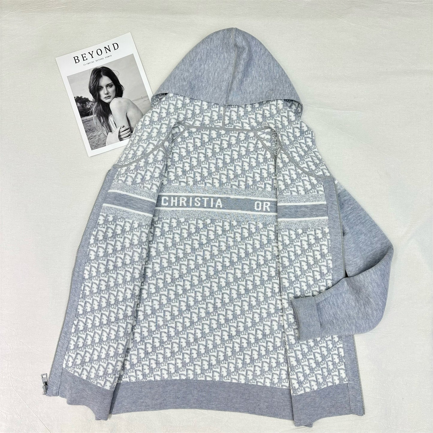 Dropshipping Spot D High Version 2024 Autumn And Winter Double-Sided Presbyopic Letter Cardigan Jacket For Men And Women