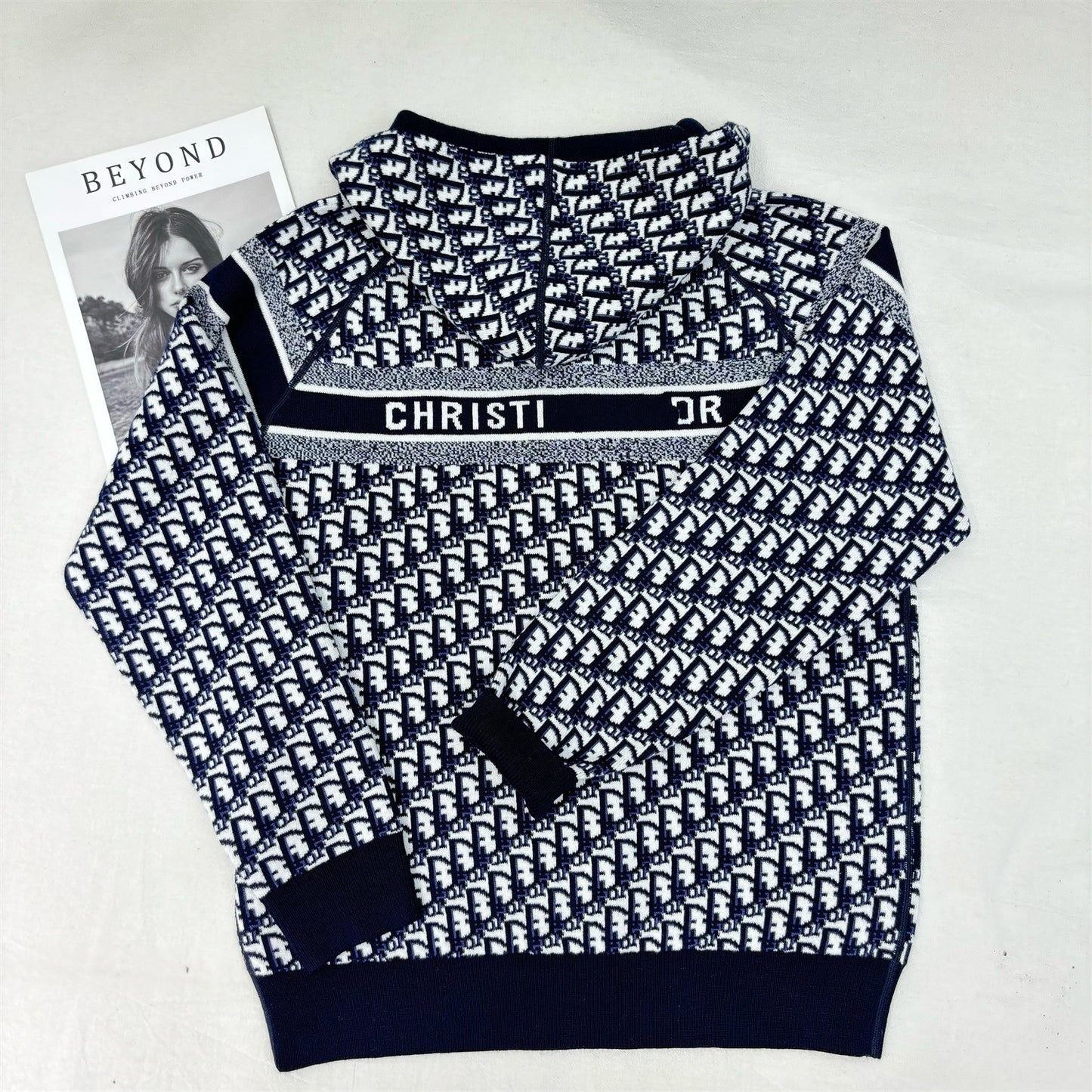Dropshipping Spot D High Version 2024 Autumn And Winter Double-Sided Presbyopic Letter Cardigan Jacket For Men And Women