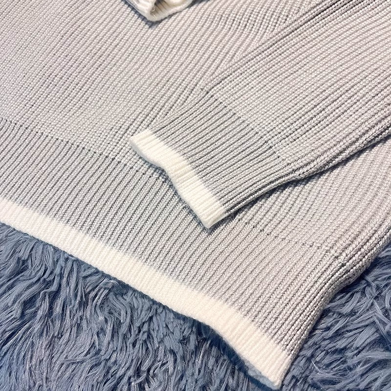 Sweater Wool Knitwear Autumn And Winter Fashion Street Trendy Round Neck Short-sleeved Pullover Loose Thickened Lazy Short