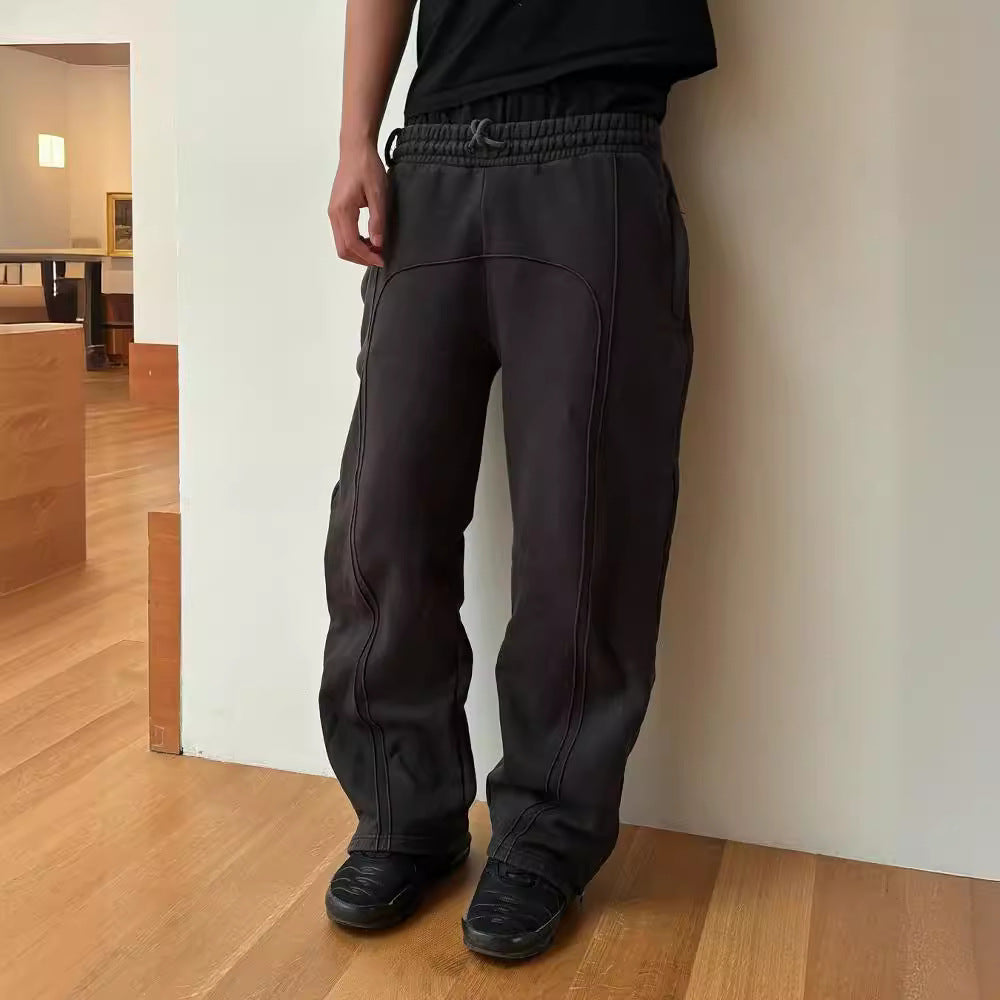 European And American Wholesale Cross-Border Elastic Rope Sweatpants Casual Pants High Street Hip-Hop Rap Street Wear Y2K