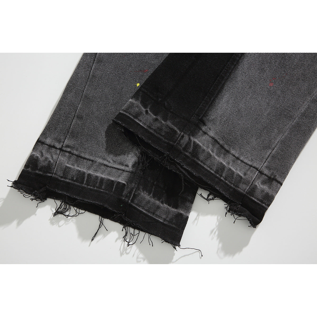 MAOQIAOYI American Vibe Men's Pants Hole Slim Flared Pants Men's And Women's Design Sense Micro-blare Jeans 5010