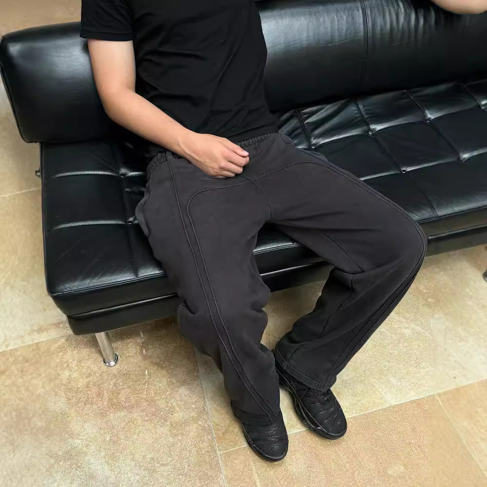 European And American Wholesale Cross-Border Elastic Rope Sweatpants Casual Pants High Street Hip-Hop Rap Street Wear Y2K