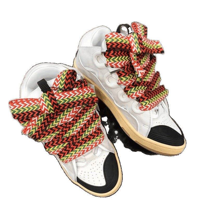 Jingfengjia 2025 New Thick-Soled Dad Shoes Ins Trendy Height-Increasing Couple's Loafers Dopamine Casual Sneakers For Men