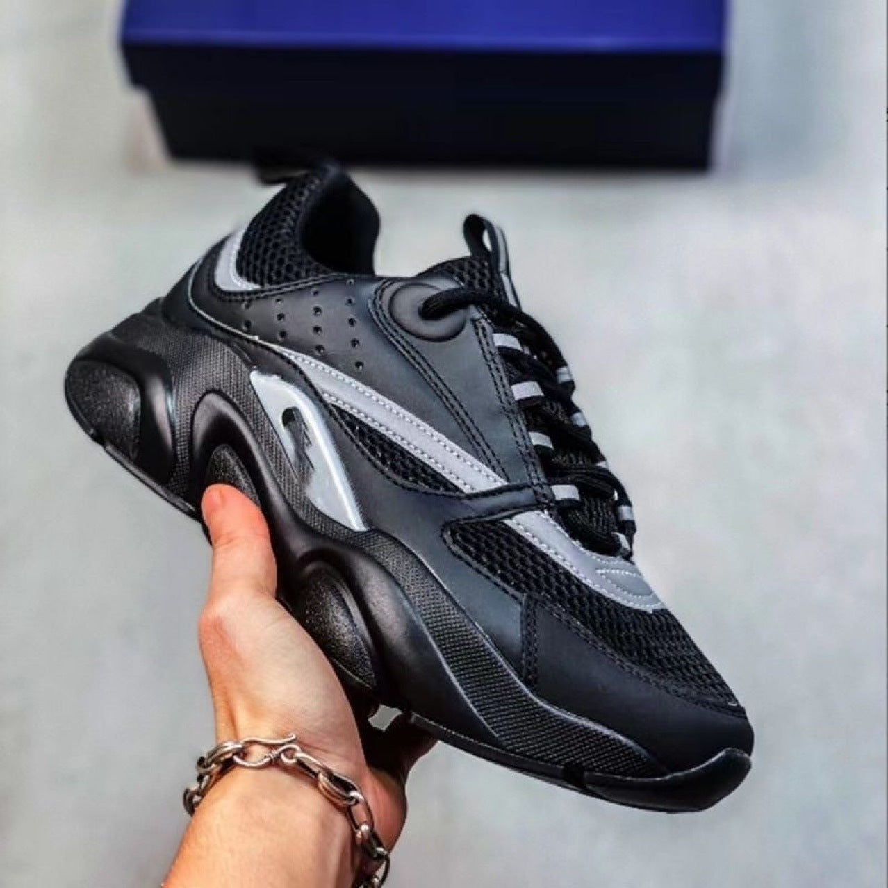 European D-Brand B22 Sports Casual Thick-Soled Fashion Retro Breathable Height-Increasing Dad Shoes For Men And Women, Comfortable And Breathable
