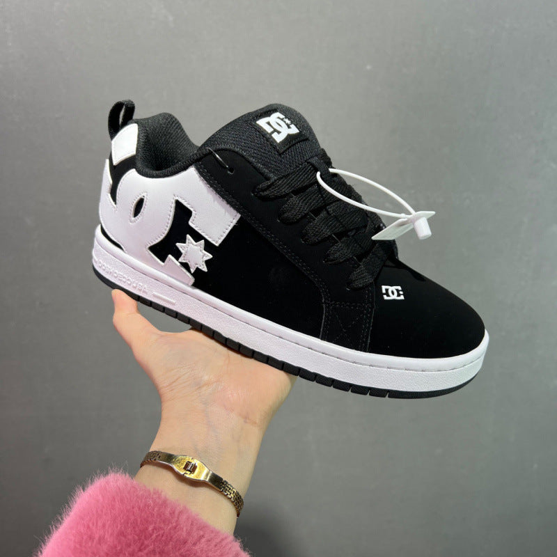 Cross-Border Dc Shoes Sneakers For Men And Women, European And American Style Export Large Size Casual Sports Shoes, Wide Version Cowhide Commuter Trendy Shoes