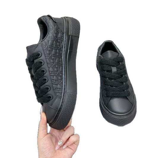 European Station New B33 Leather Color Matching Thick-soled Casual Board Shoes Women's Embroidery D Family Spring Men's Shoes Lovers Sports