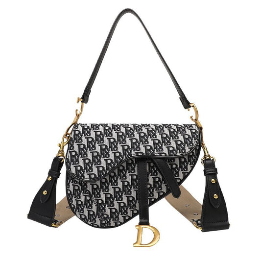 2025 New Underarm Saddle Bag Women's Trendy And High-End Embroidered Wide Shoulder Strap Easiest For Match Fashion Single Shoulder Crossbody Bag