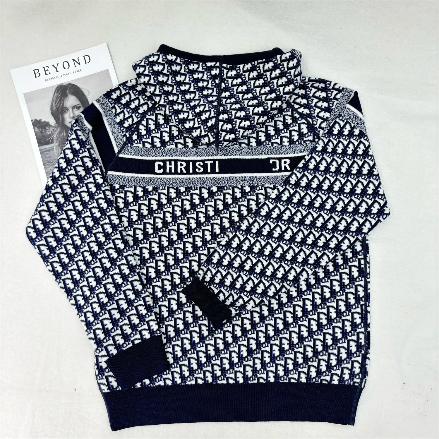 Dropshipping Spot D High Version 2024 Autumn And Winter Double-Sided Presbyopic Letter Cardigan Jacket For Men And Women