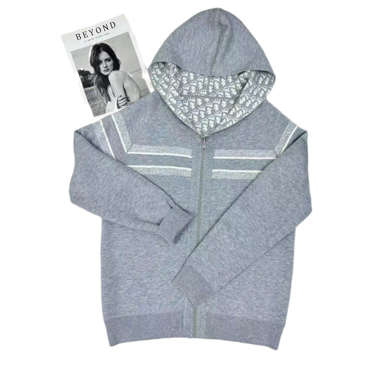 Dropshipping Spot D High Version 2024 Autumn And Winter Double-Sided Presbyopic Letter Cardigan Jacket For Men And Women